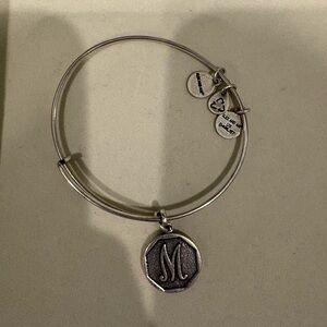 Silver “M” Initial Alex and Ani Charm Bangle Bracelet